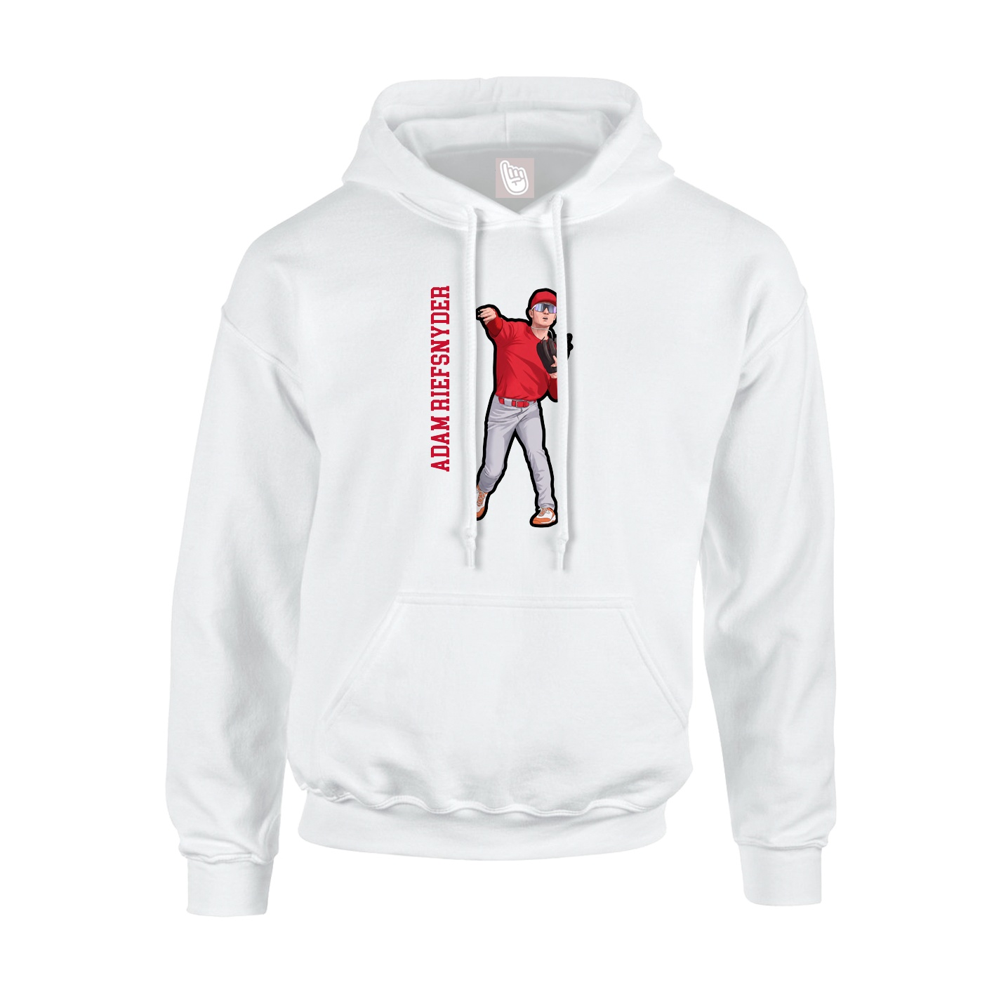 Hoodie — Name Vertical in White