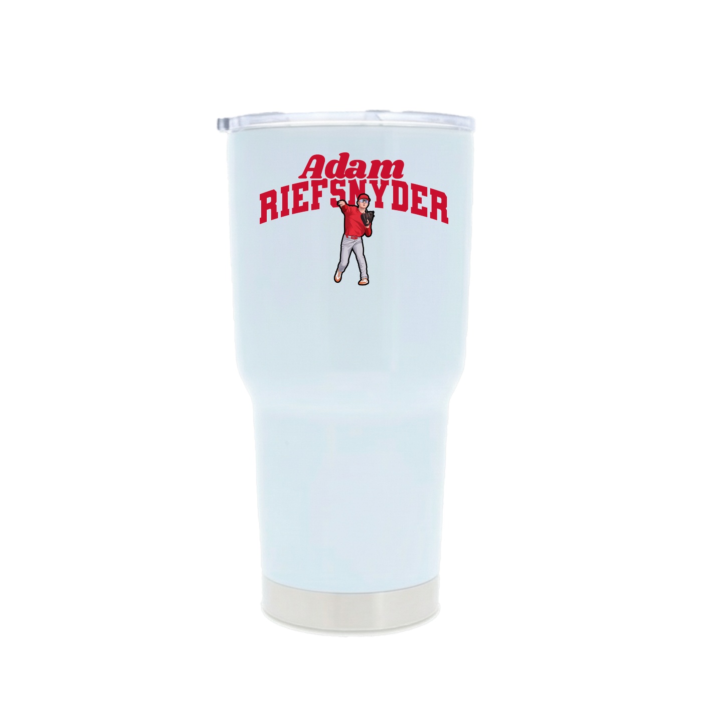 30oz Stainless Steel Tumbler — Signature Arch in White