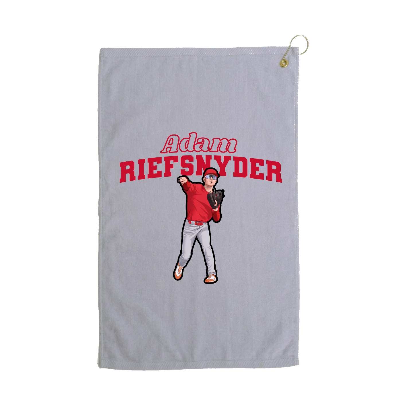 Golf Towel — Name Arch in Grey