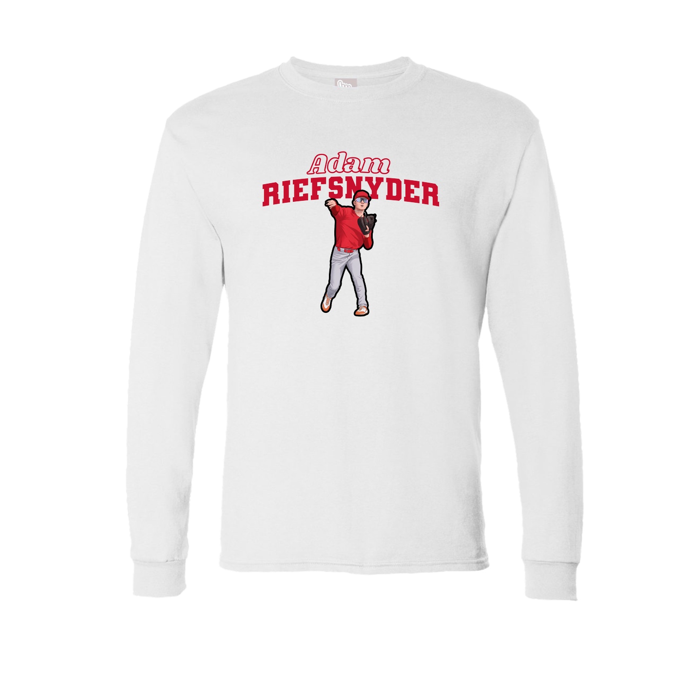 Long Sleeve Tee — Name Arch in White