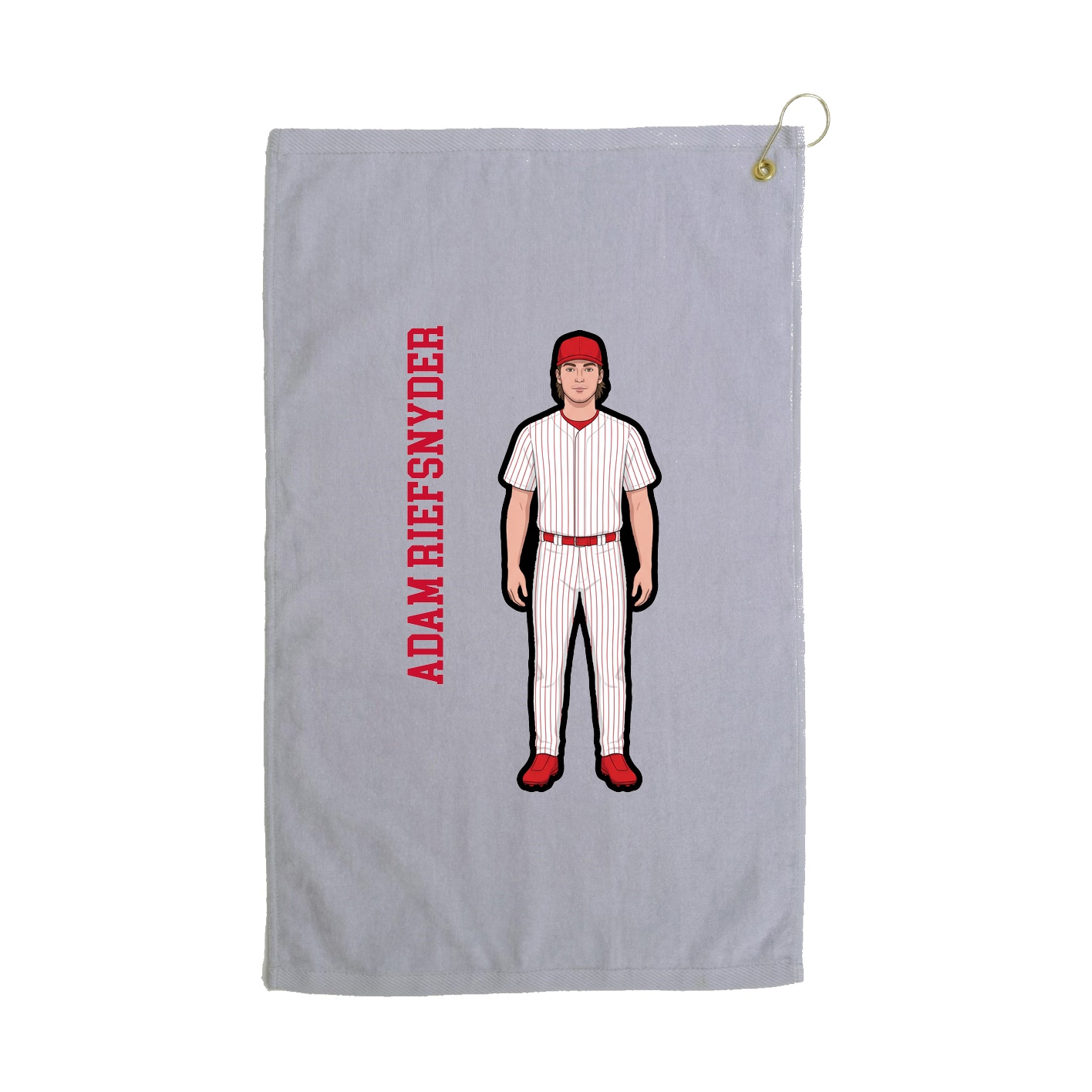 Golf Towel — Name Vertical in Grey
