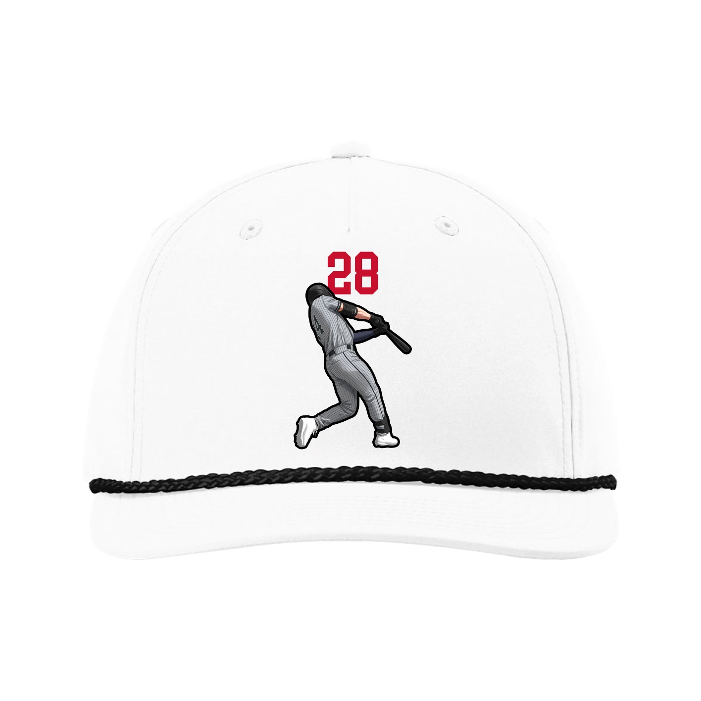 Five-Panel Classic Rope Cap — Number Top in White