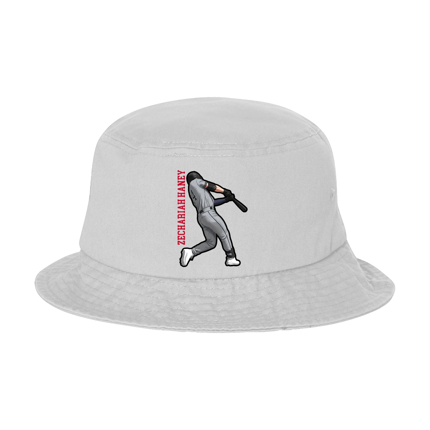 Bucket Cap — Name Vertical in White