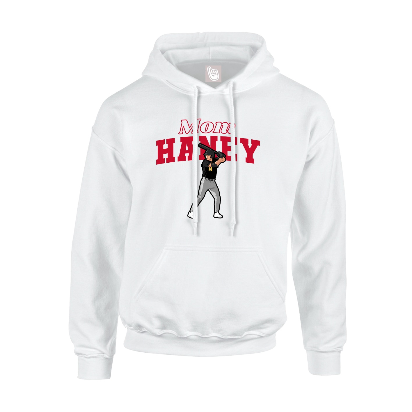 Youth Hoodie — Mothers Day Block in White