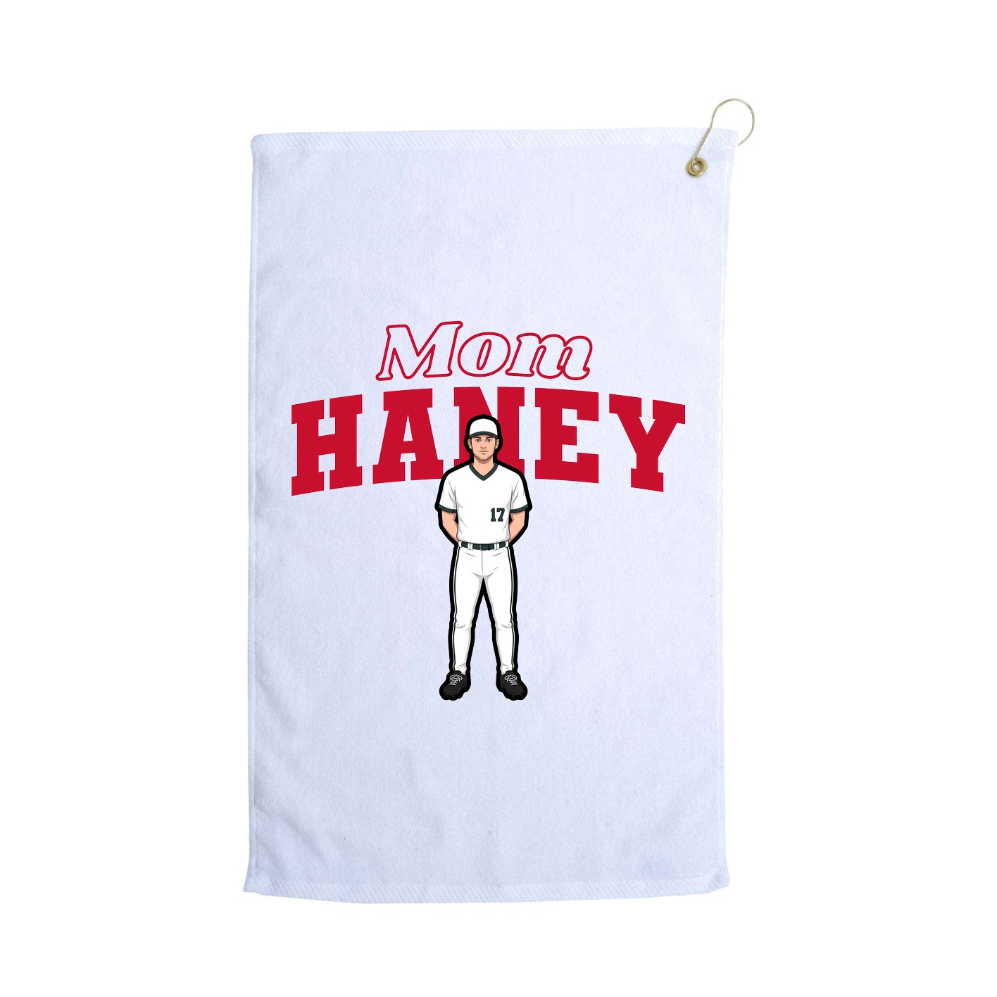Golf Towel — Mothers Day Block in White