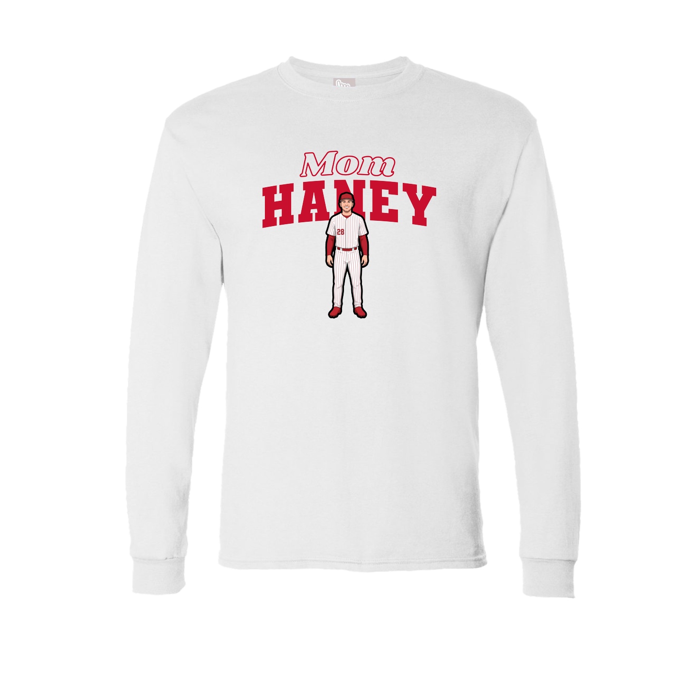 Long Sleeve Tee — Mothers Day Block in White
