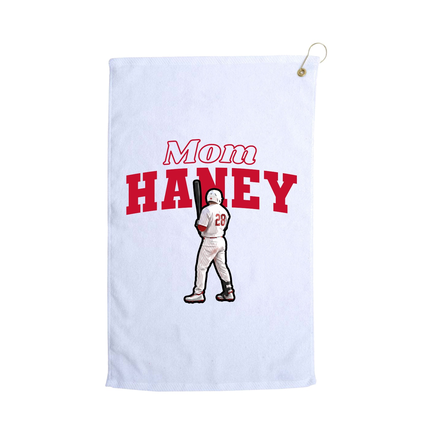 Golf Towel — Mothers Day Block in White