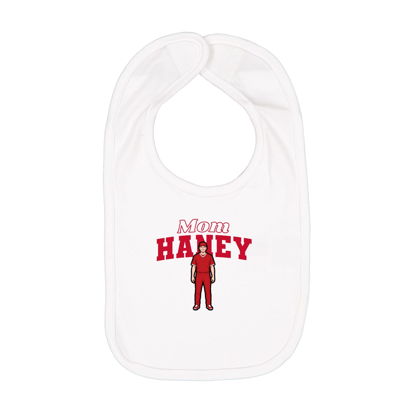 Infant Bib — Mothers Day Block in White