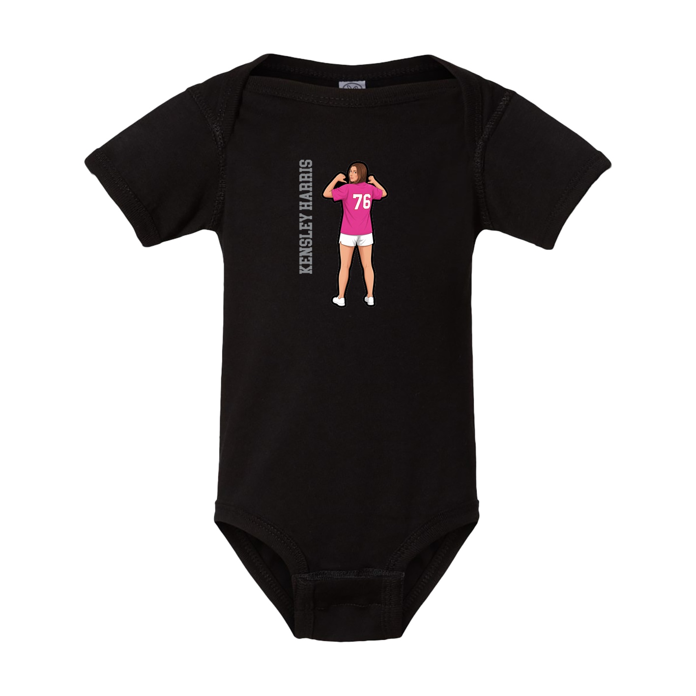 Baby Onesie — Name Vertical in Black