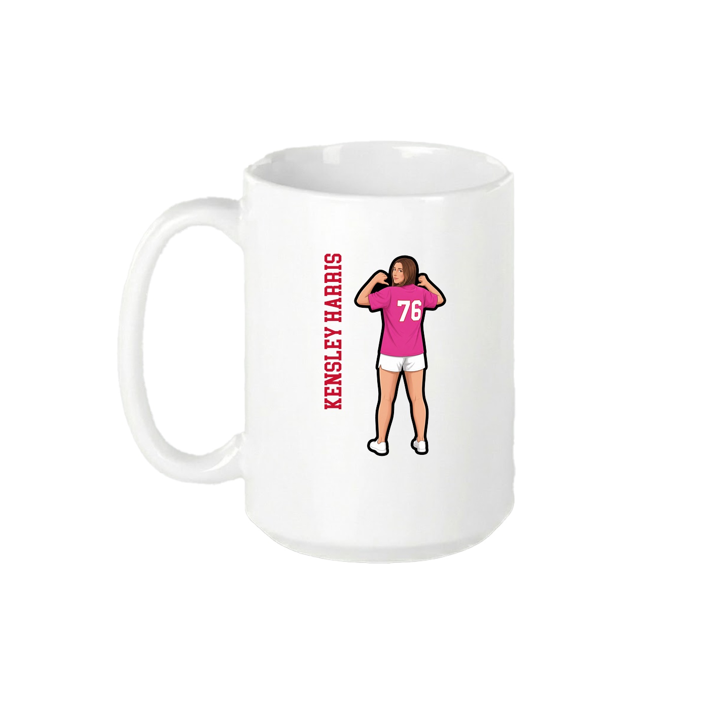 15oz Coffee Mug — Name Vertical in White