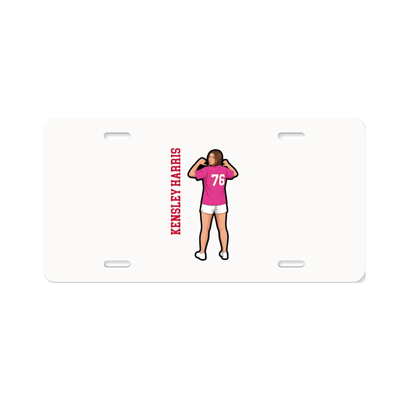 License Plate — Name Vertical in Classic