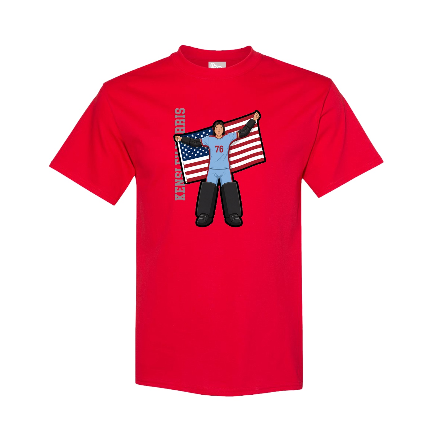Youth Tee — Name Vertical in Red