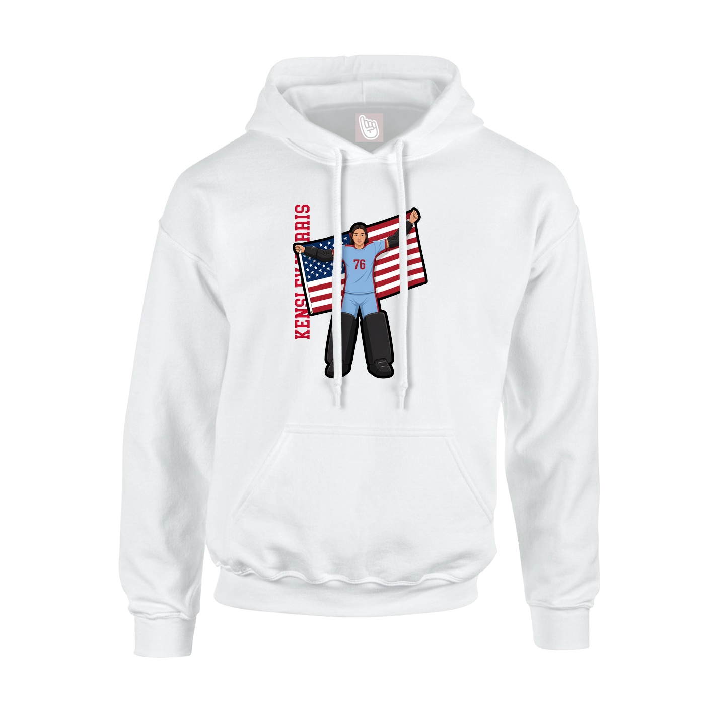 Hoodie — Name Vertical in White