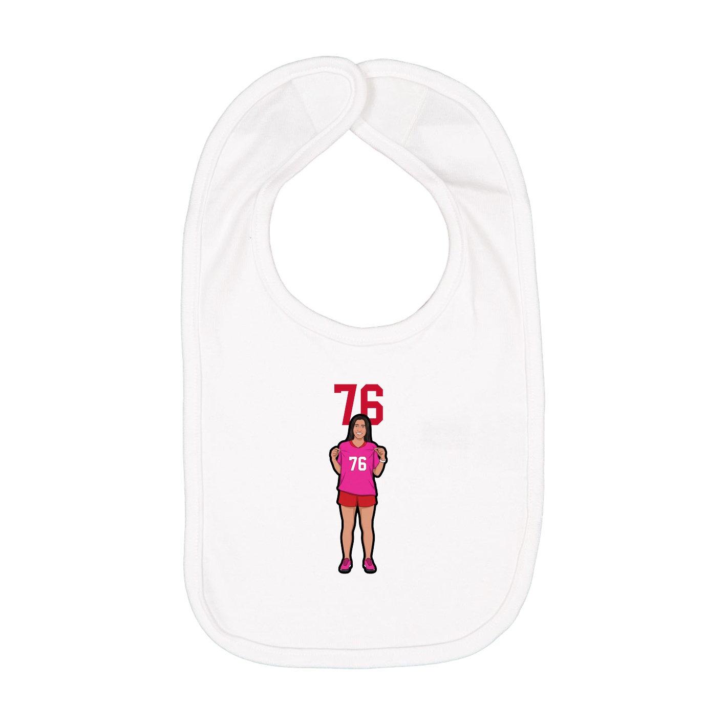 Infant Bib — Number Top in White