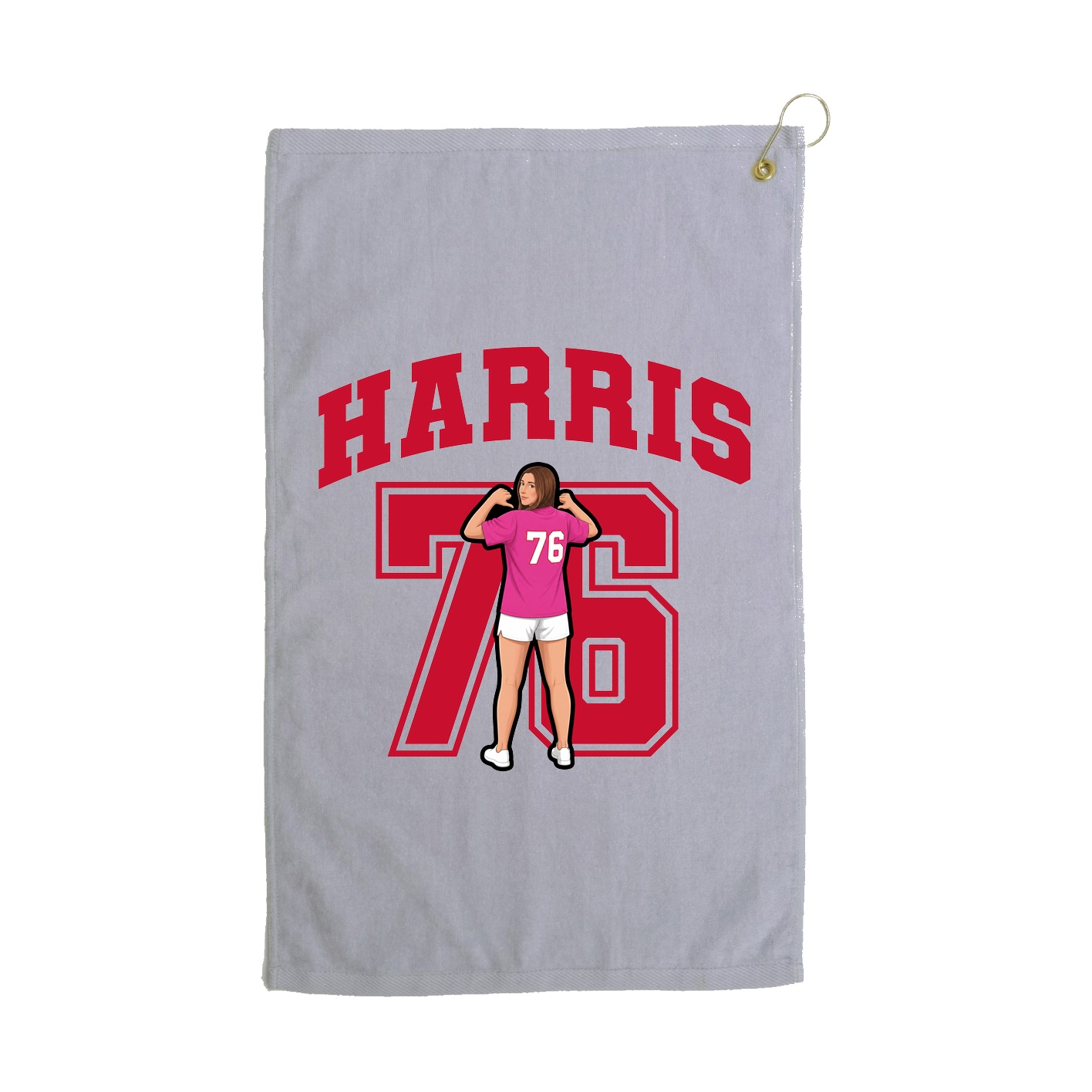 Golf Towel — Number in Grey