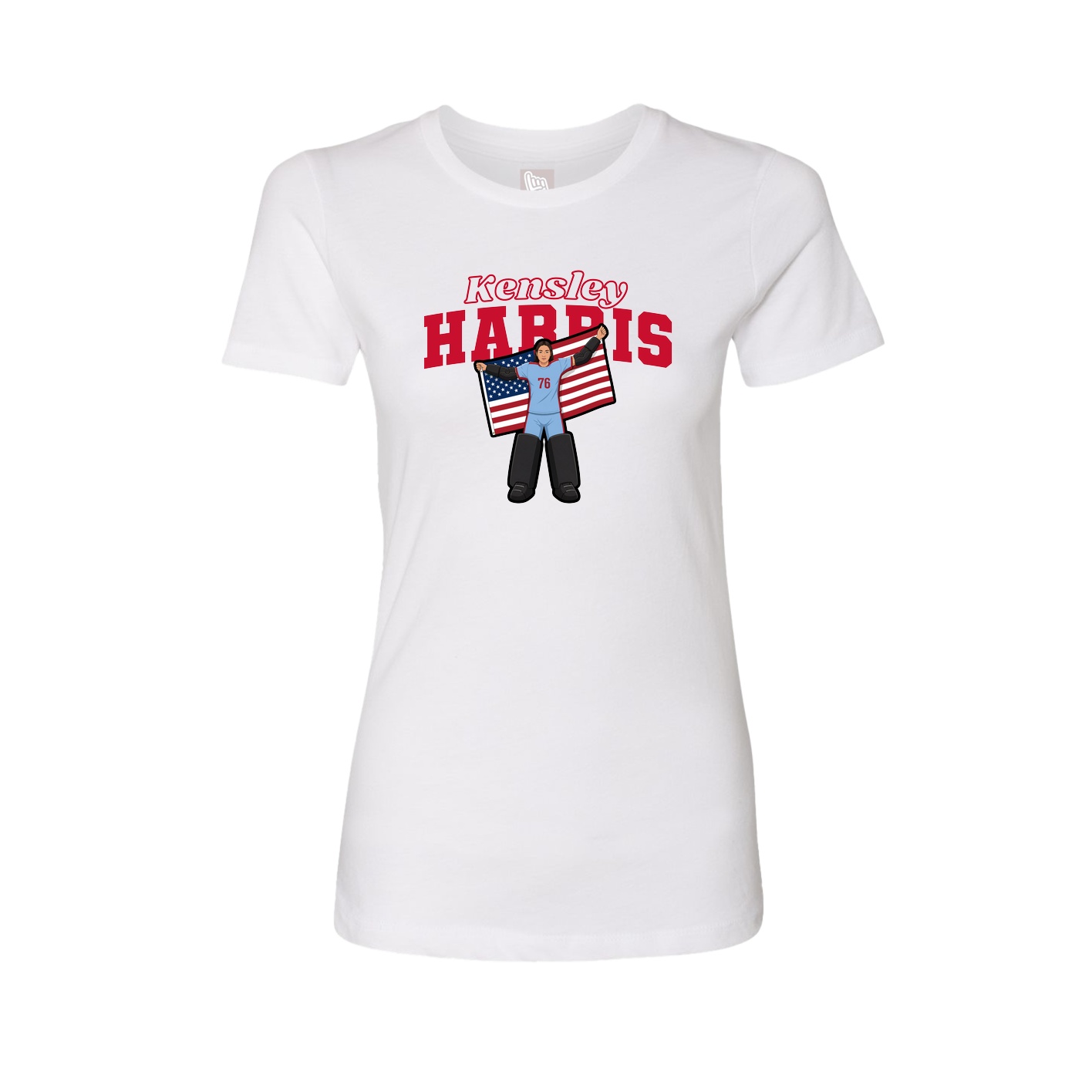 Fitted Women's Tee — Name Arch in White