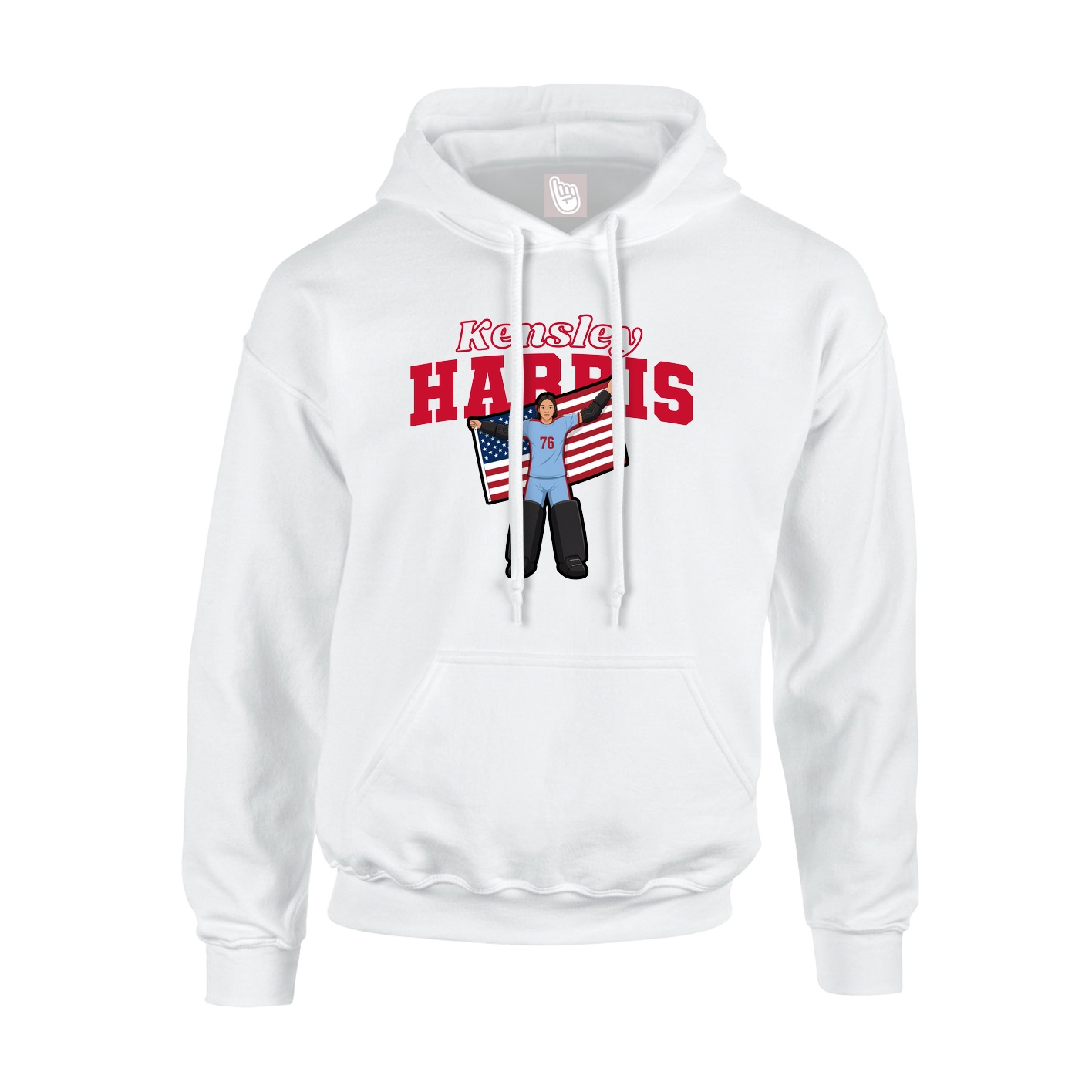Youth Hoodie — Name Arch in White