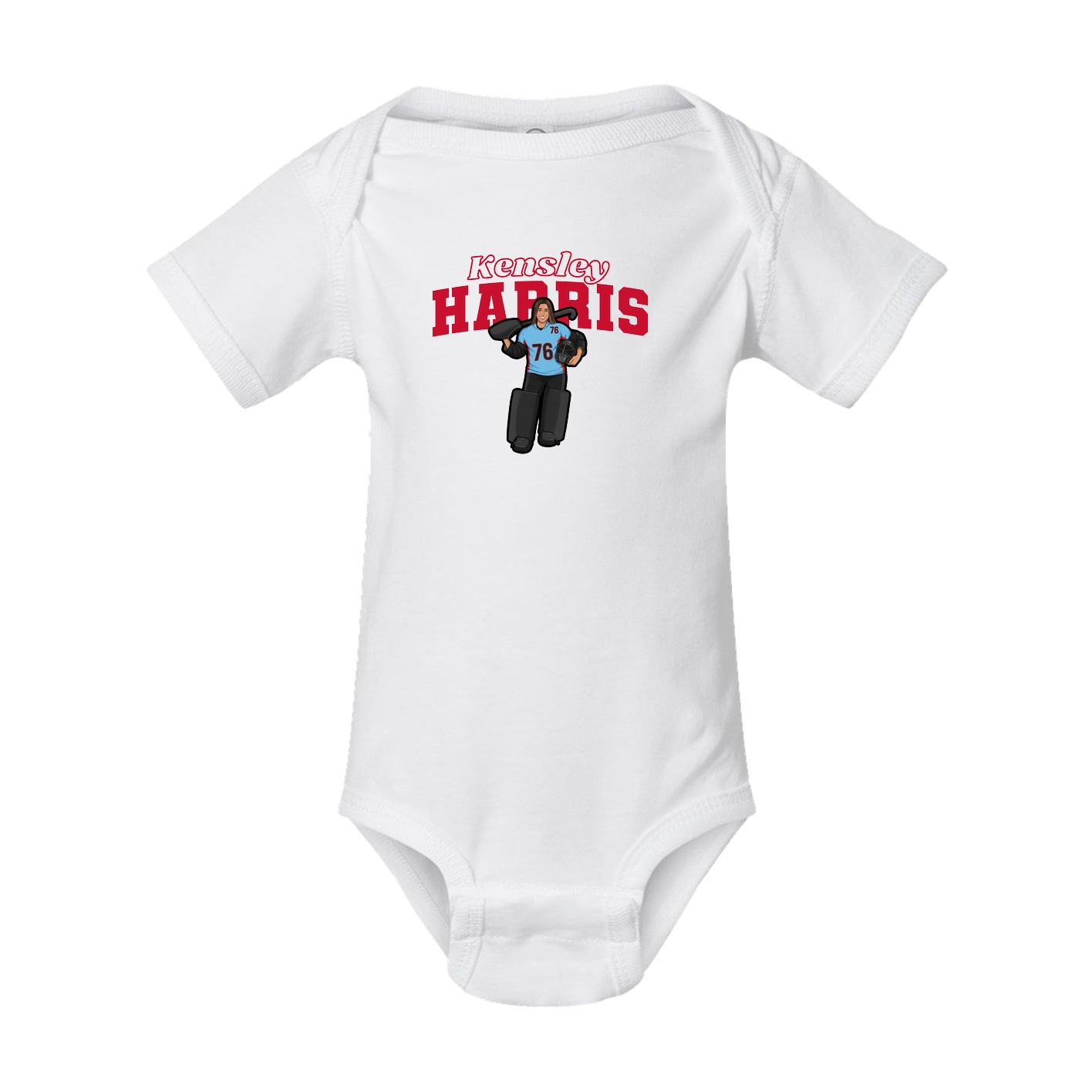 Baby Onesie — Name Arch in White