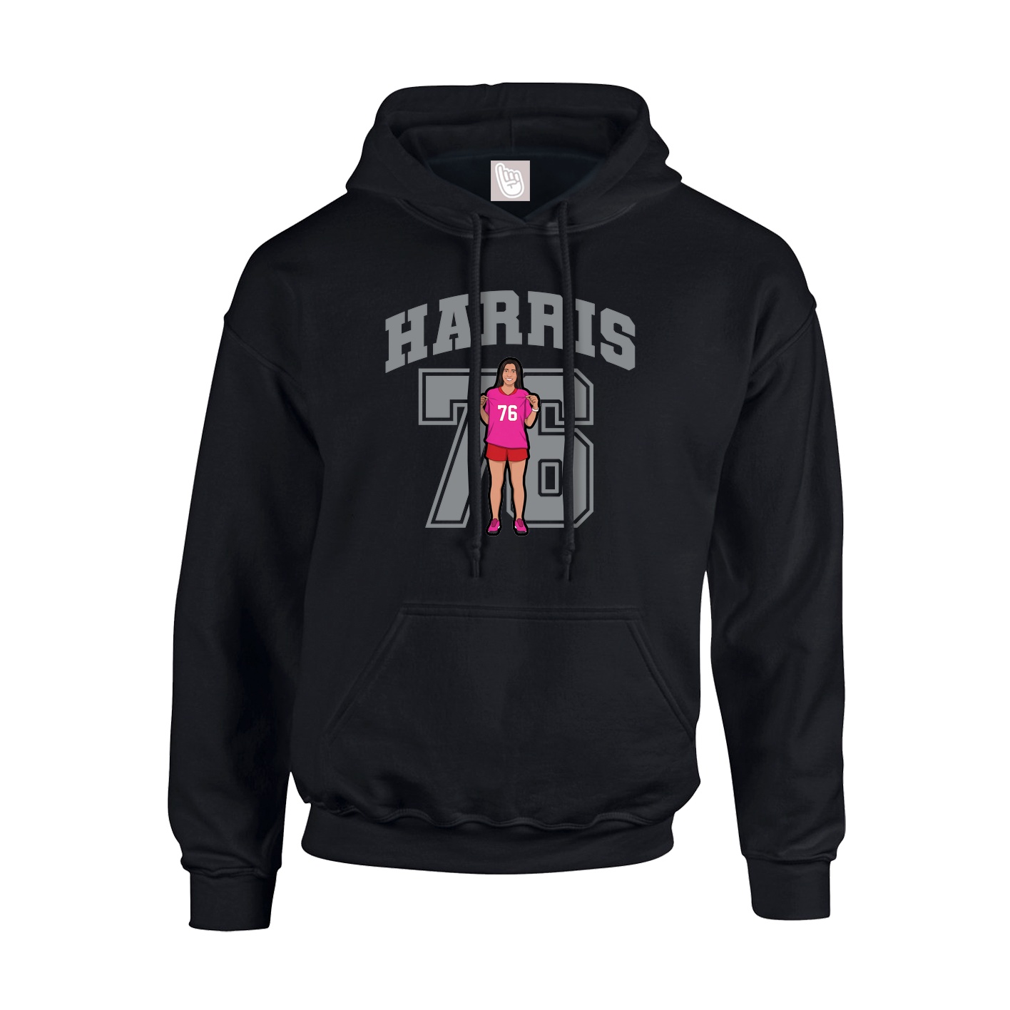 Youth Hoodie — Number in Black