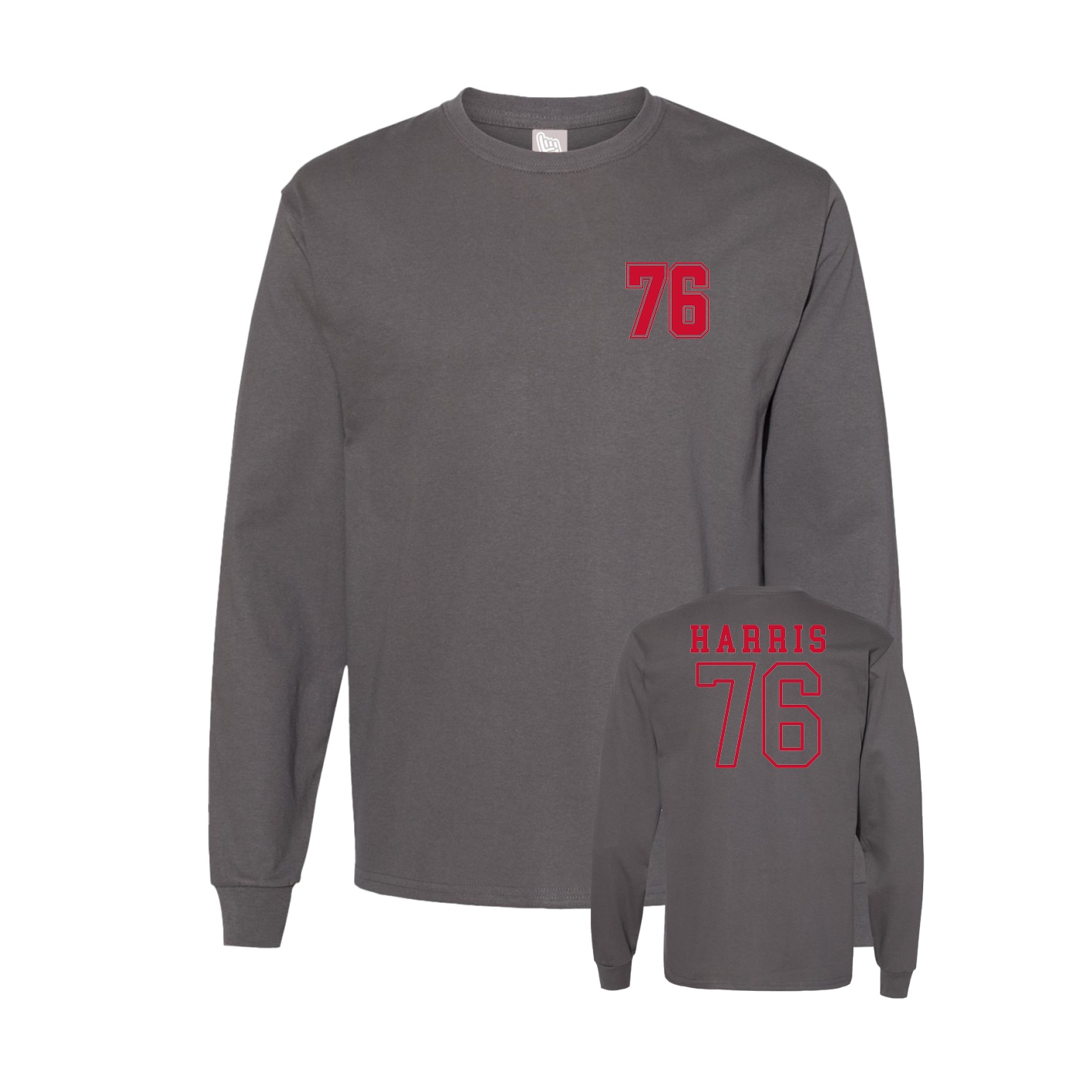 Long Sleeve Tee — Chest Back in Grey