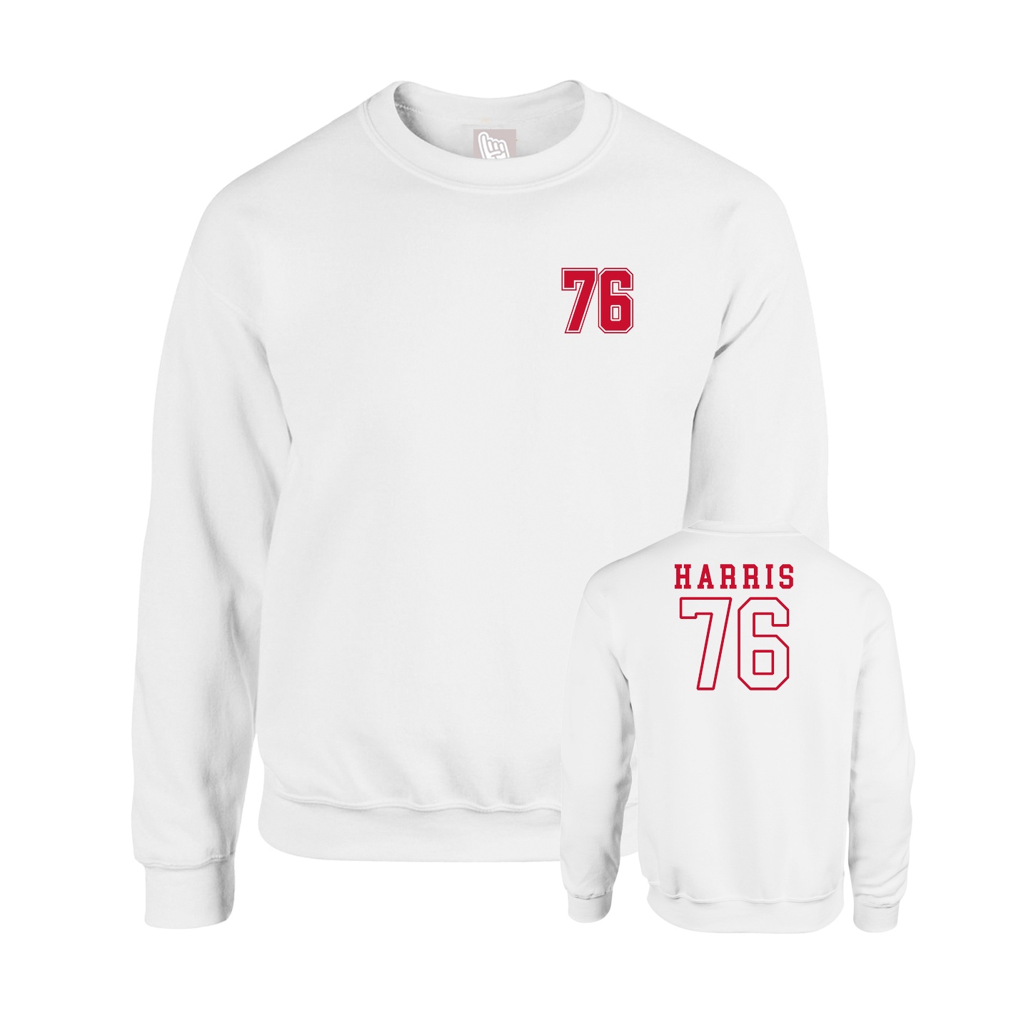Fleece Crew — Chest Back in White