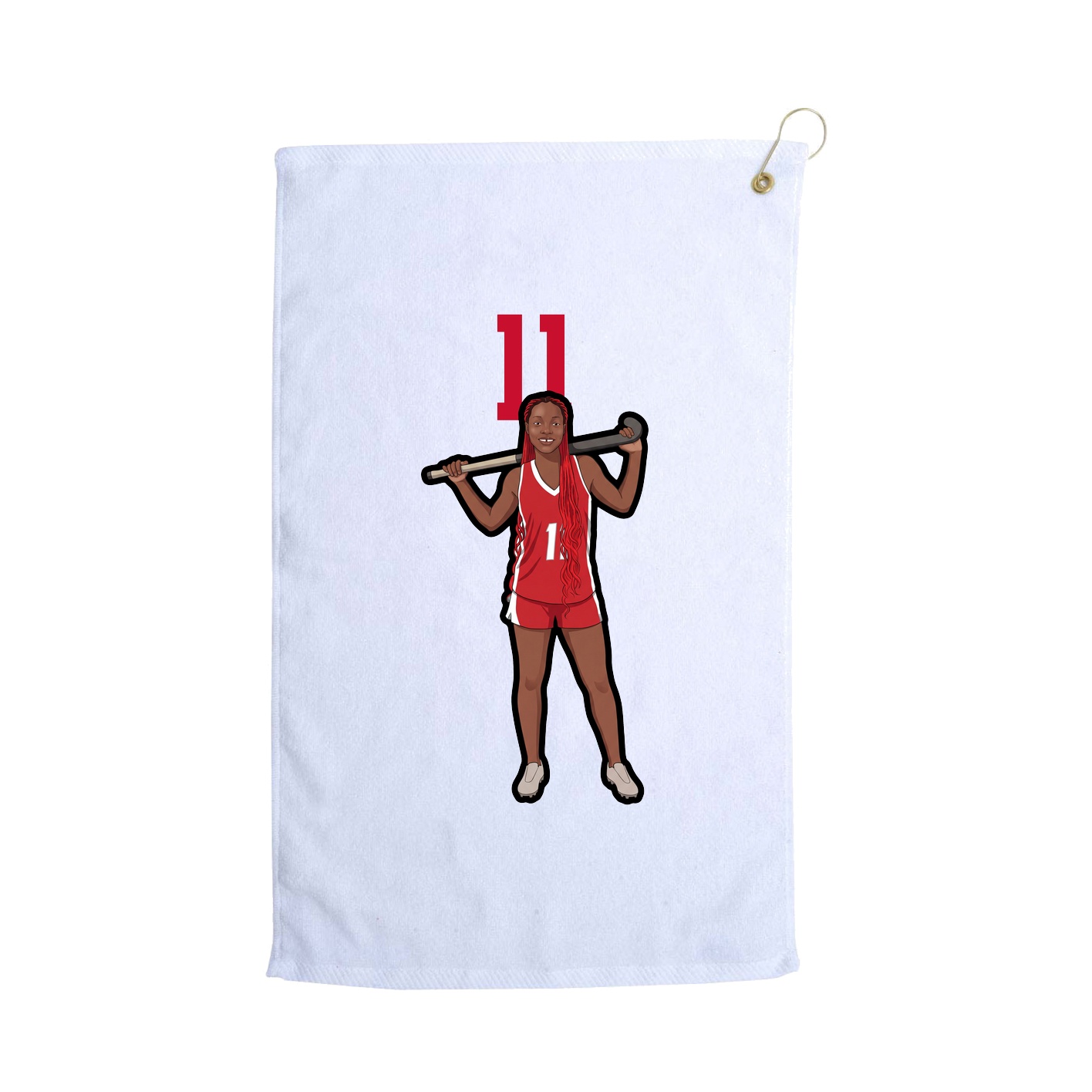 Golf Towel — Number Top in White