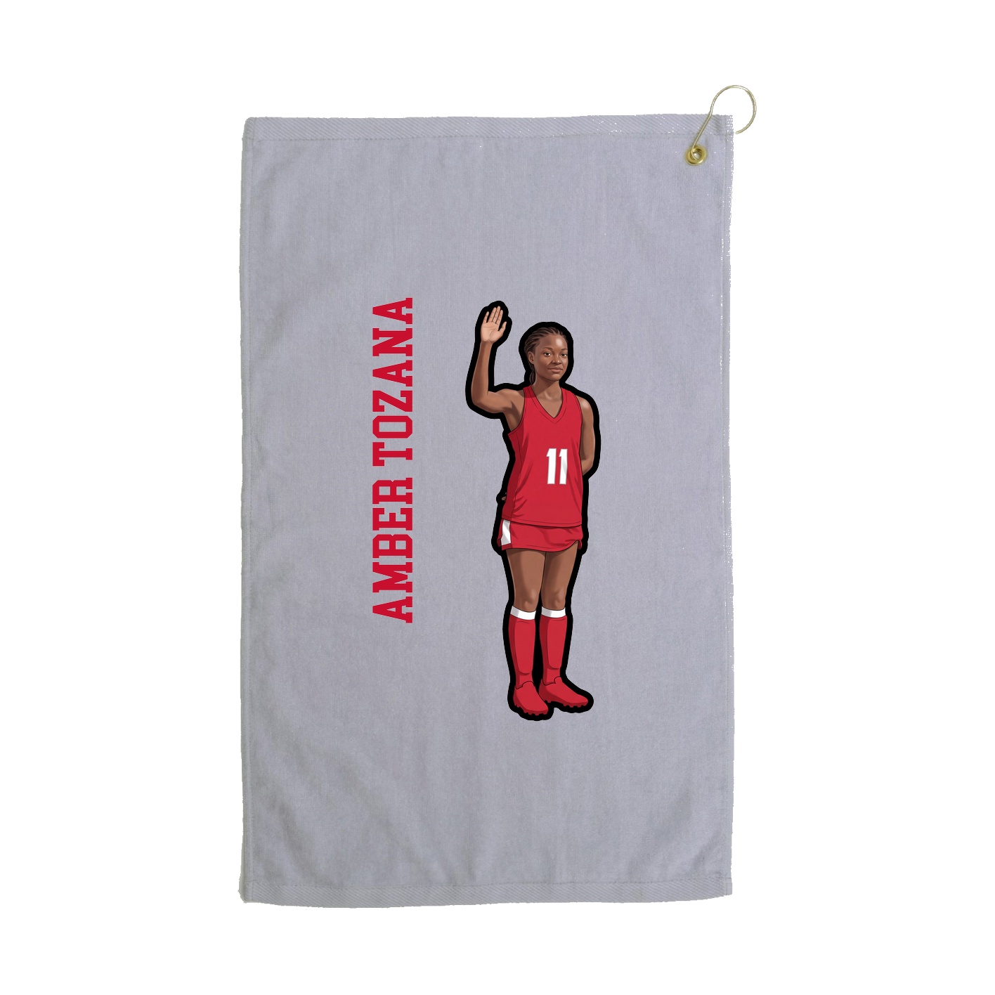 Golf Towel — Name Vertical in Grey