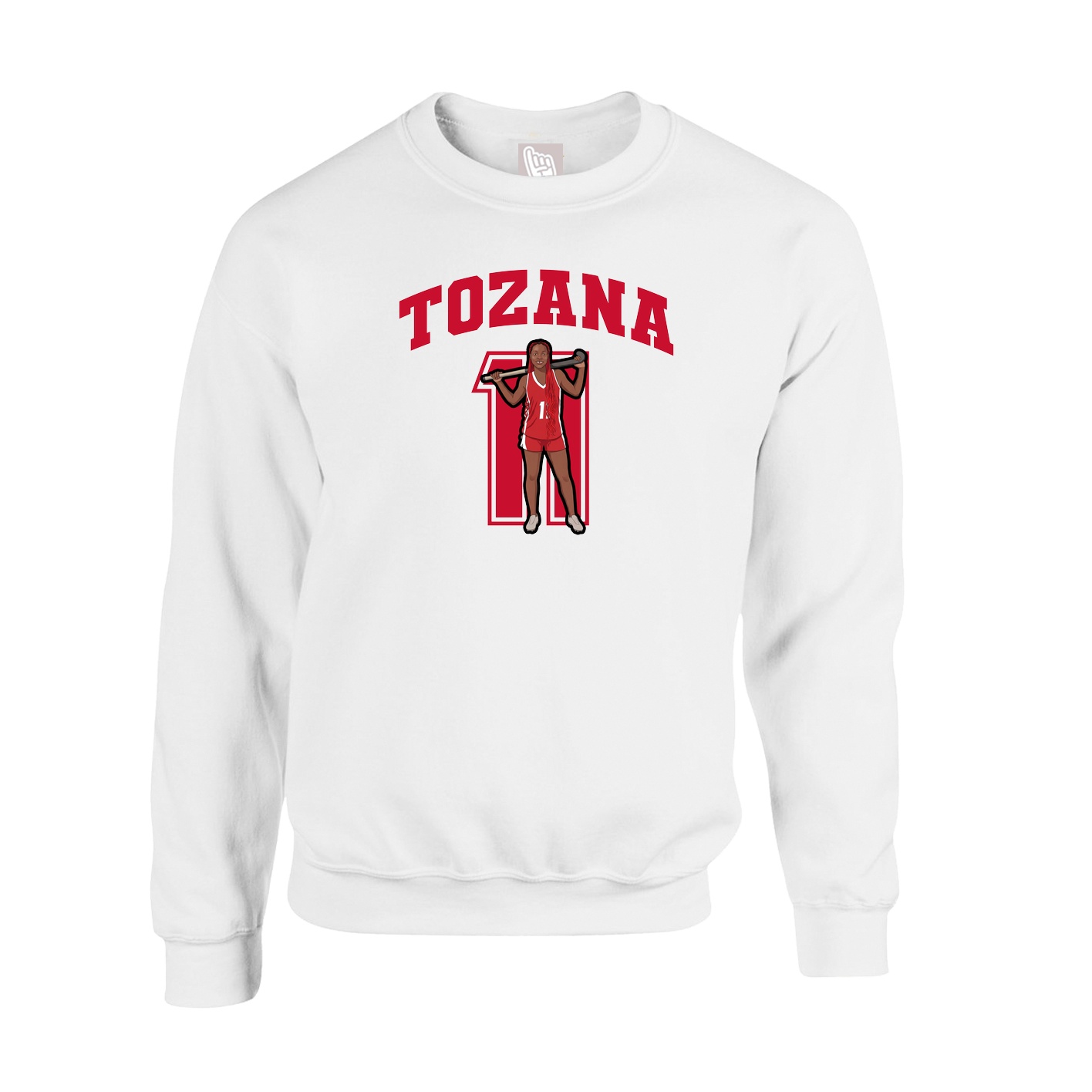 Fleece Crew — Number in White