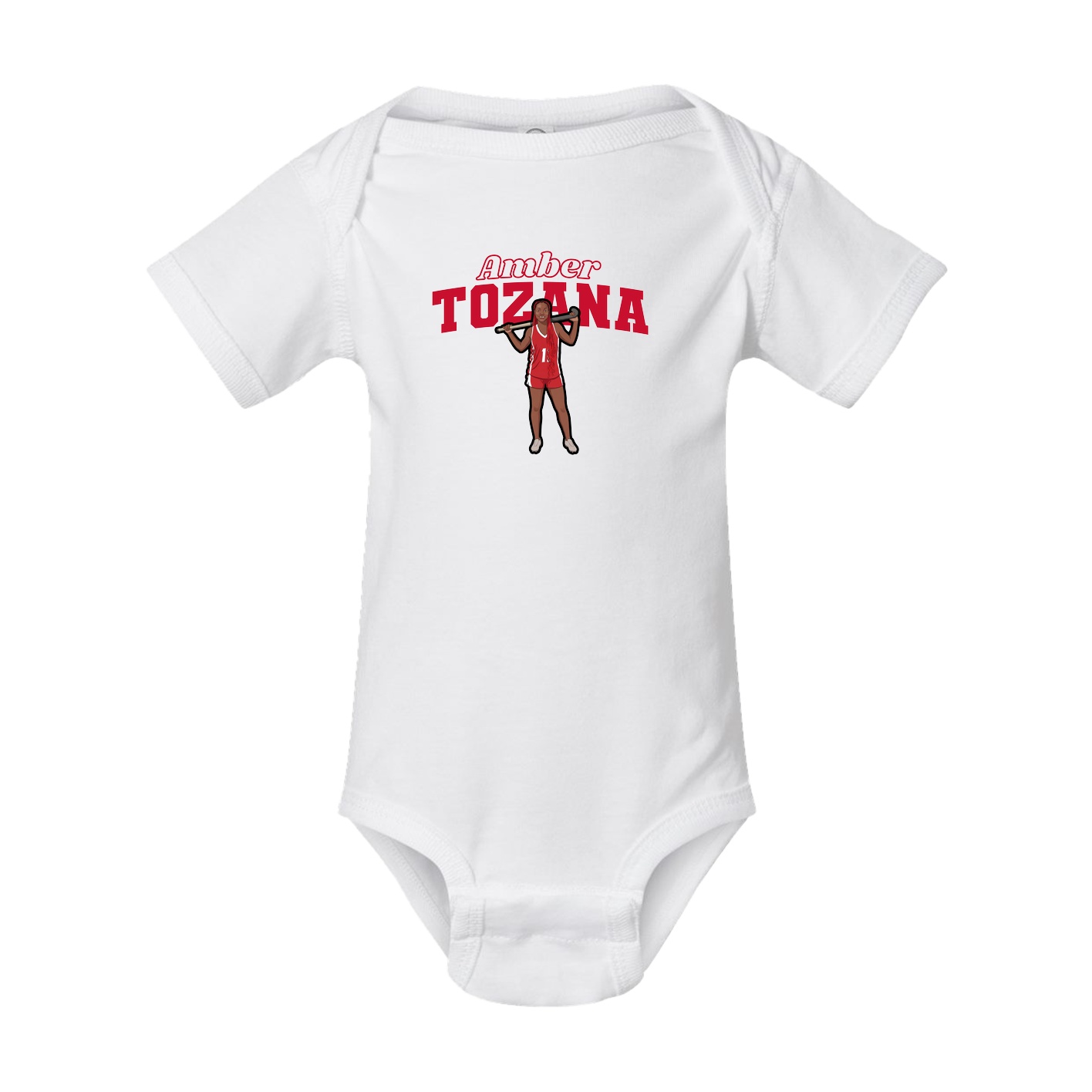 Baby Onesie — Name Arch in White