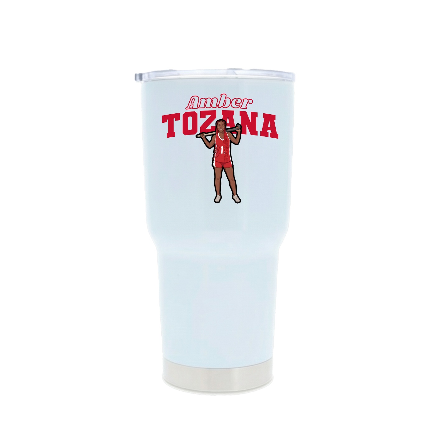 30oz Stainless Steel Tumbler — Name Arch in White