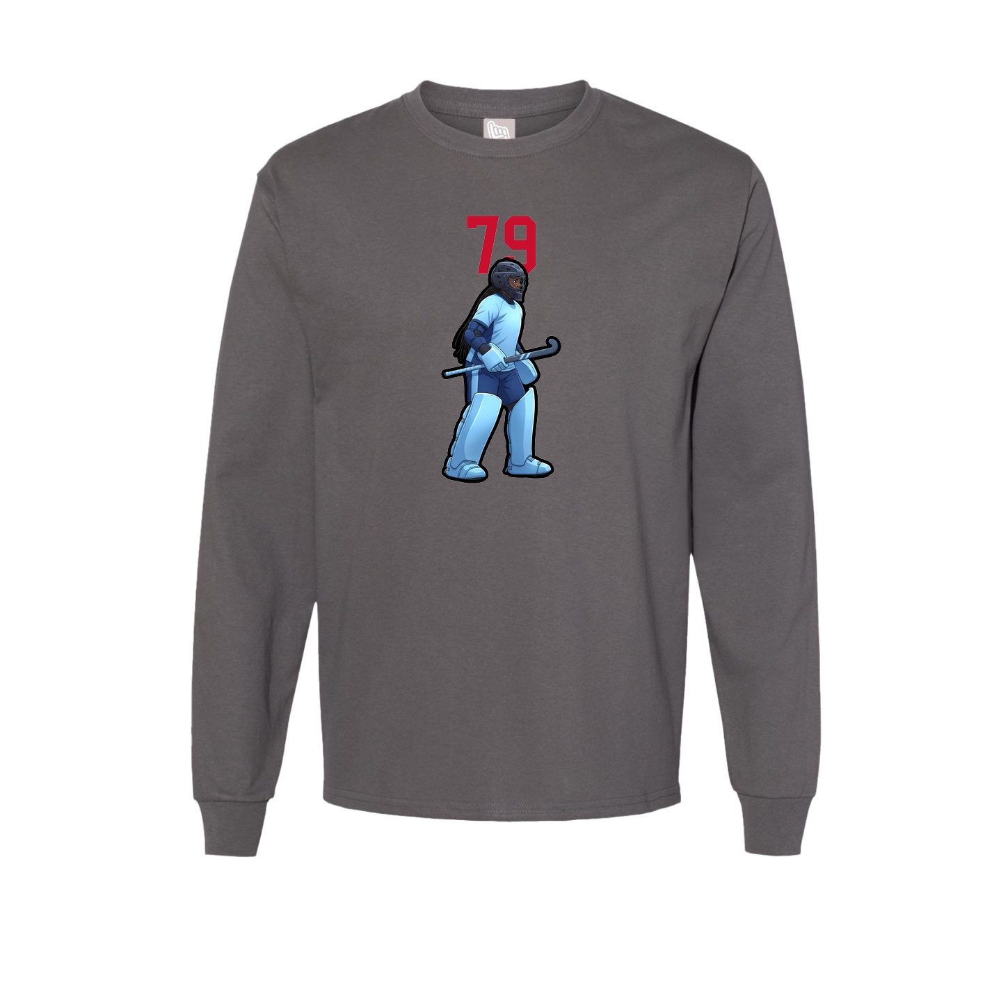 Long Sleeve Tee — Number Top in Grey