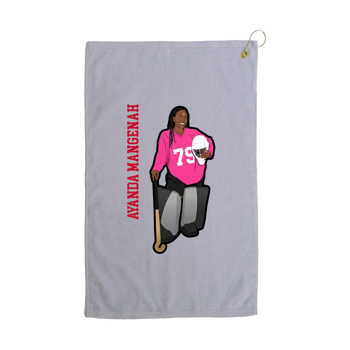 Golf Towel — Name Vertical in Grey