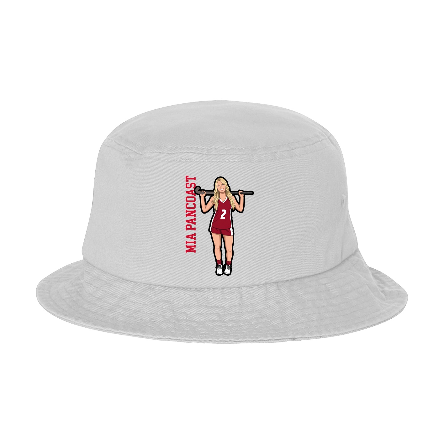 Bucket Cap — Name Vertical in White