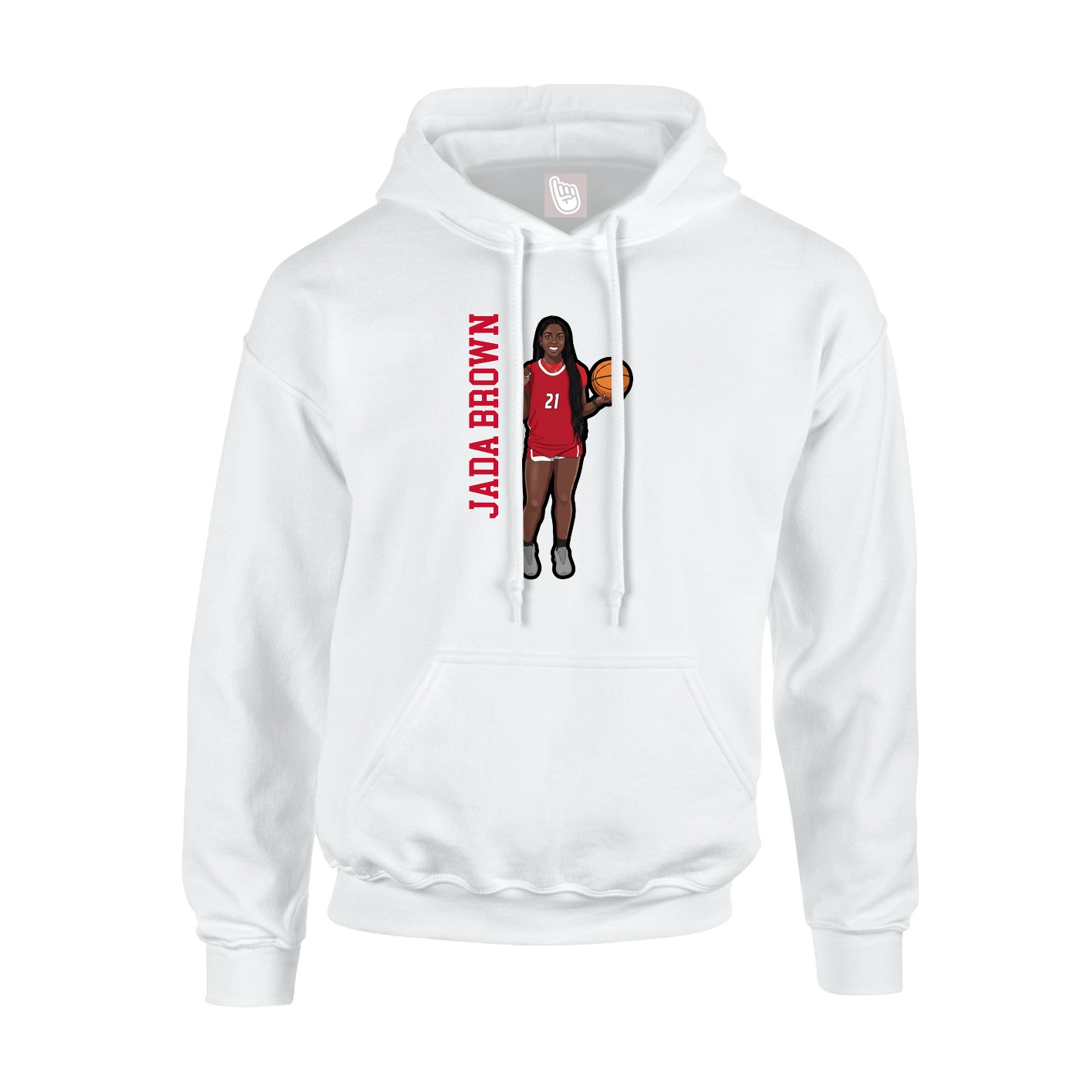 Hoodie — Name Vertical in White