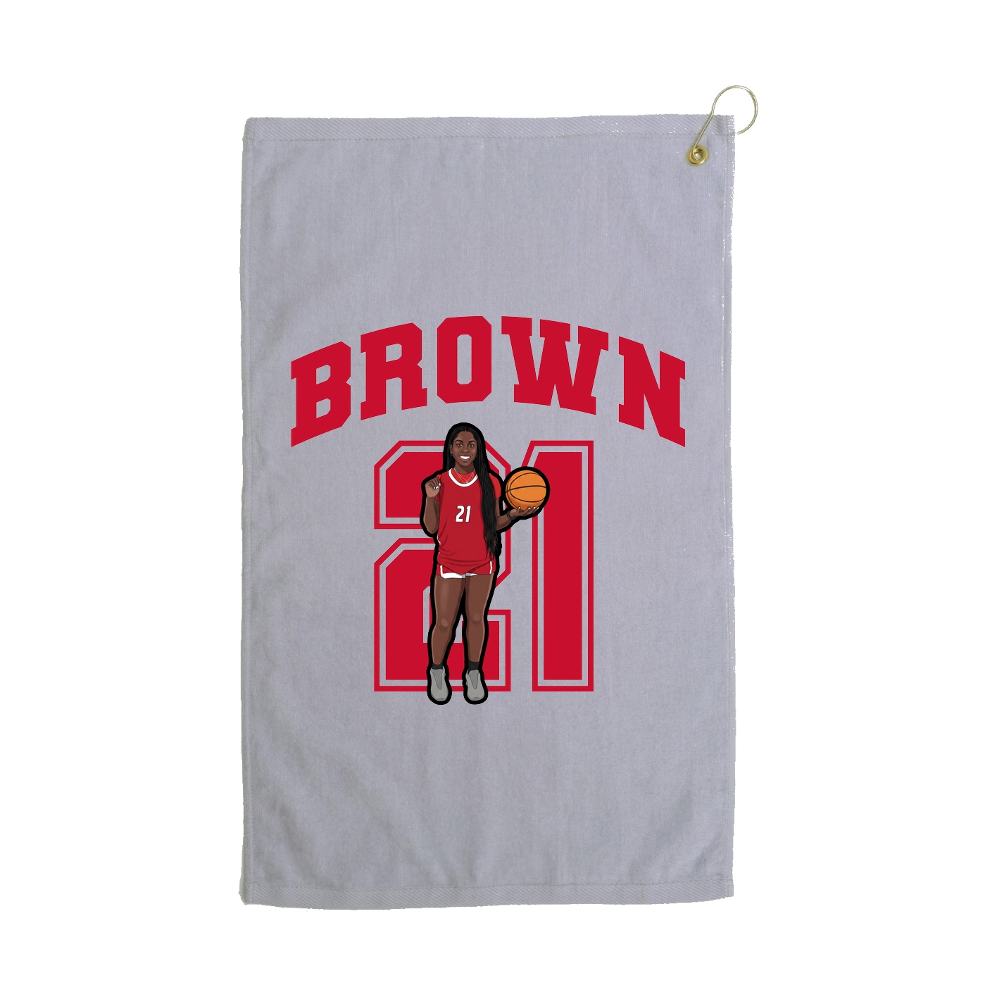Golf Towel — Number in Grey