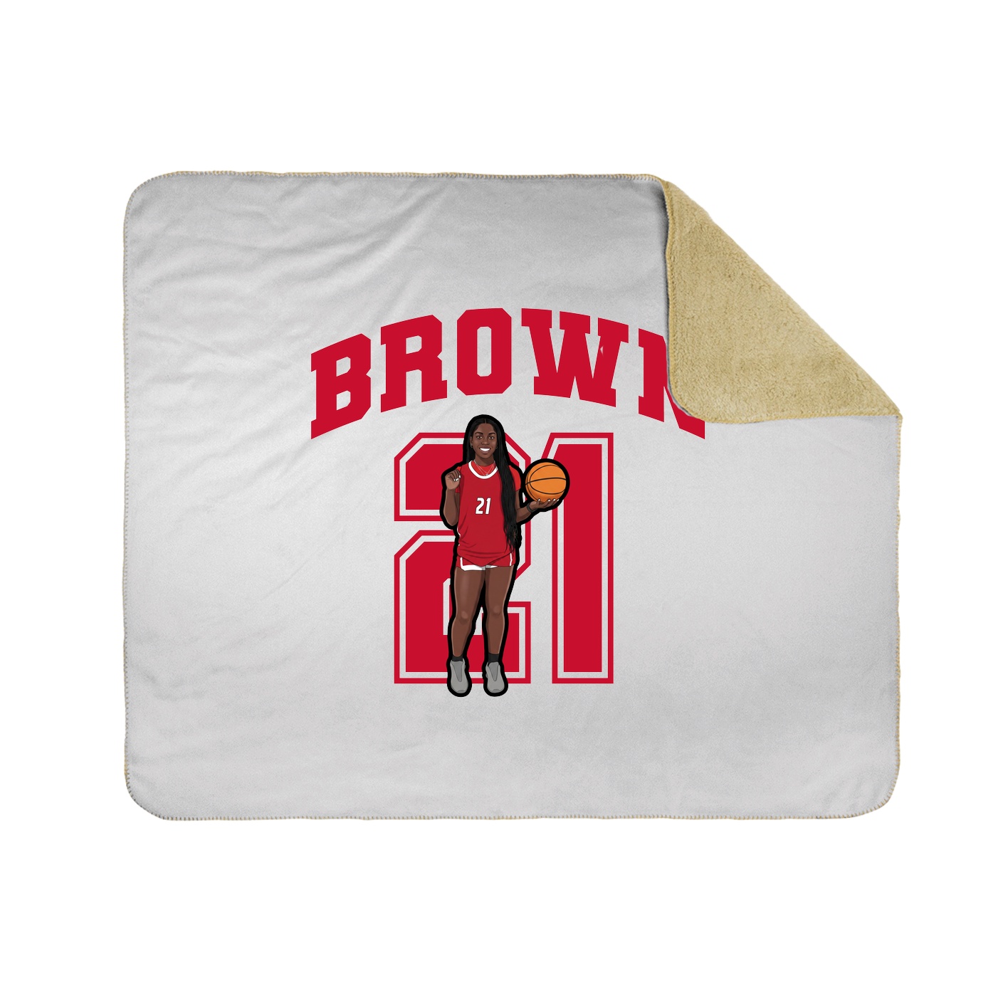 Throw Blanket — Number in White