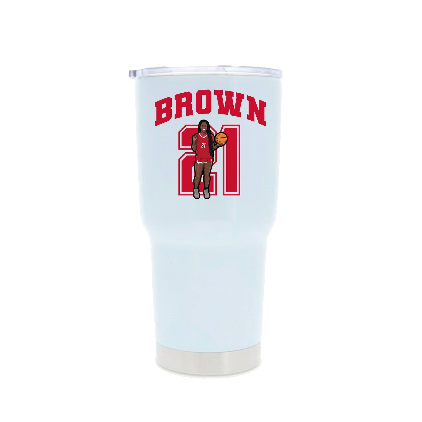 30oz Stainless Steel Tumbler — Number in White