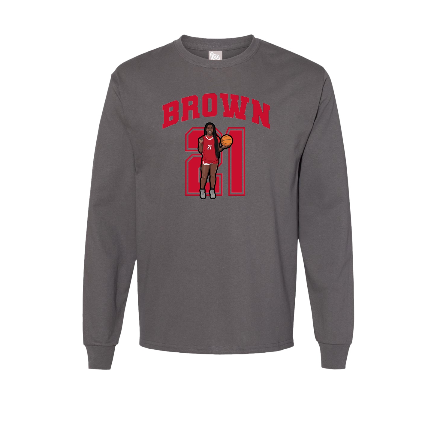 Long Sleeve Tee — Number in Grey