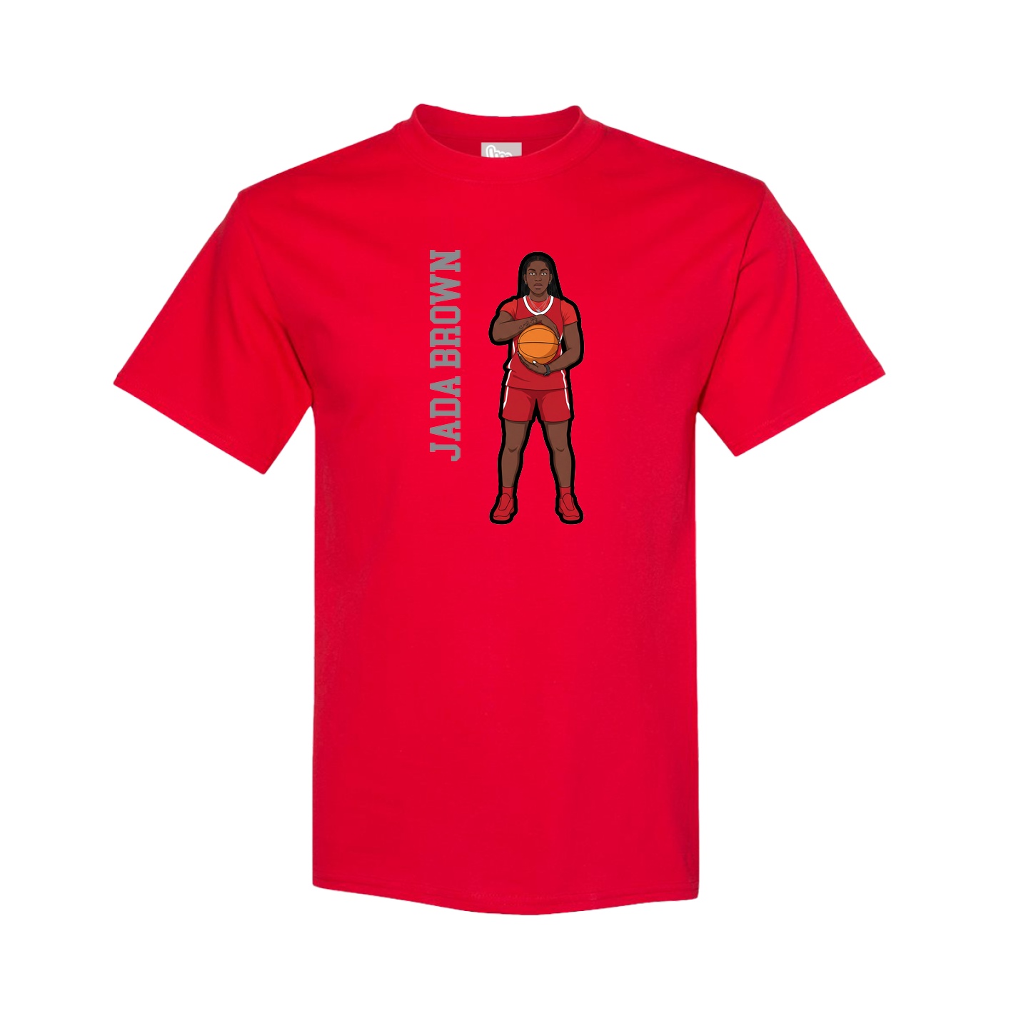 Tee — Name Vertical in Red