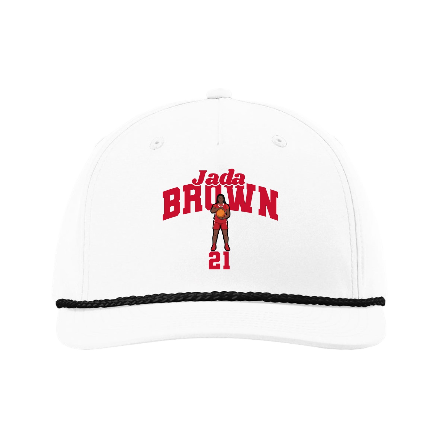 Five-Panel Classic Rope Cap — Signature Arch in White