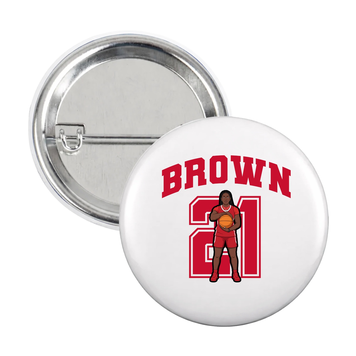 Game Day Button — Number in White