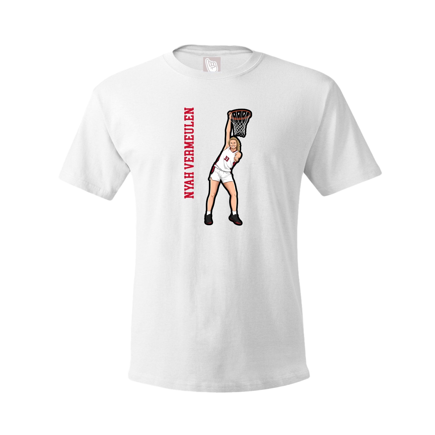 Youth Tee — Name Vertical in White