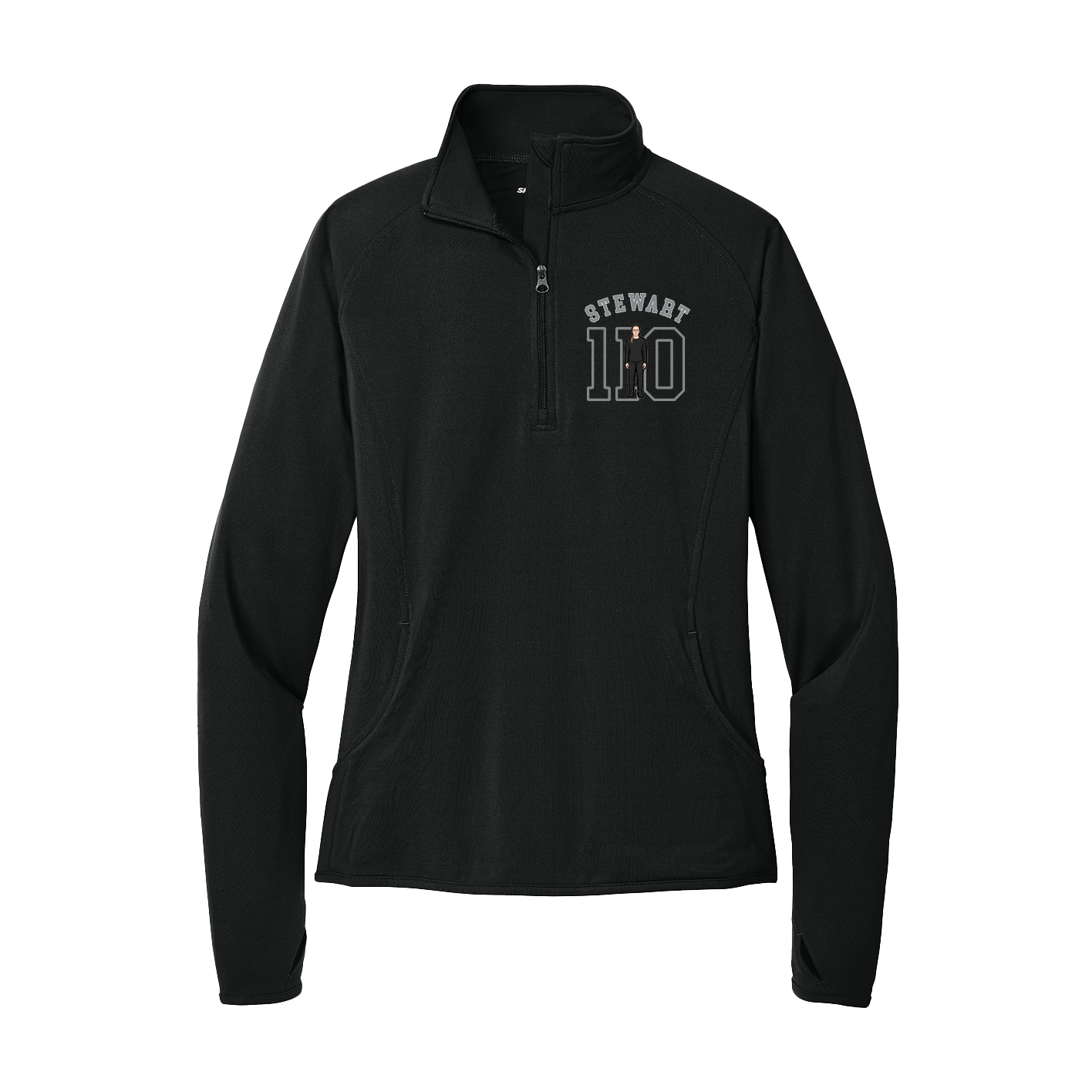 Women's Q-Zip Pullover — Shirsey Arch in Black