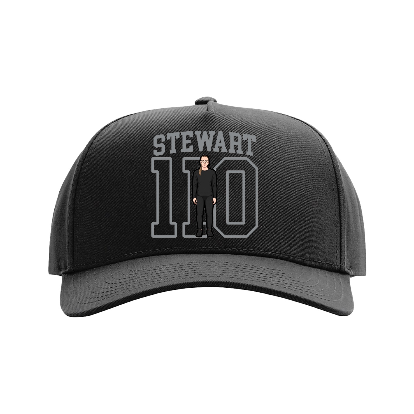 Full Fabric Five-Panel Champ Cap — Shirsey in Black