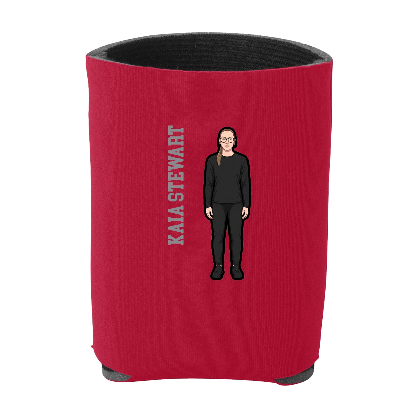 Can Holder — Name Vertical in Red