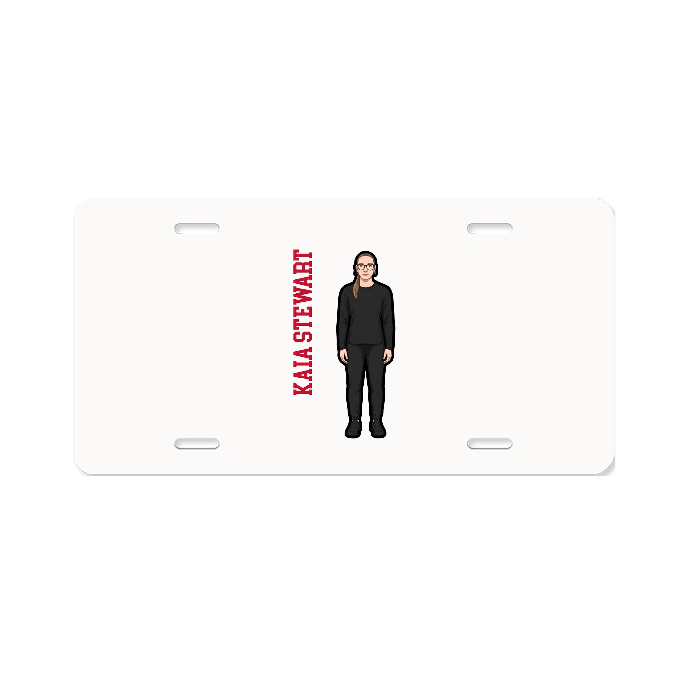 License Plate — Name Vertical in Classic