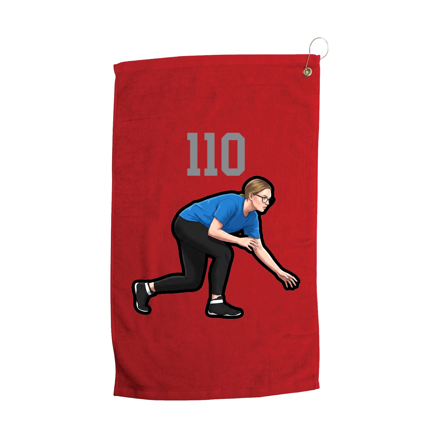 Golf Towel — Number Top in Red