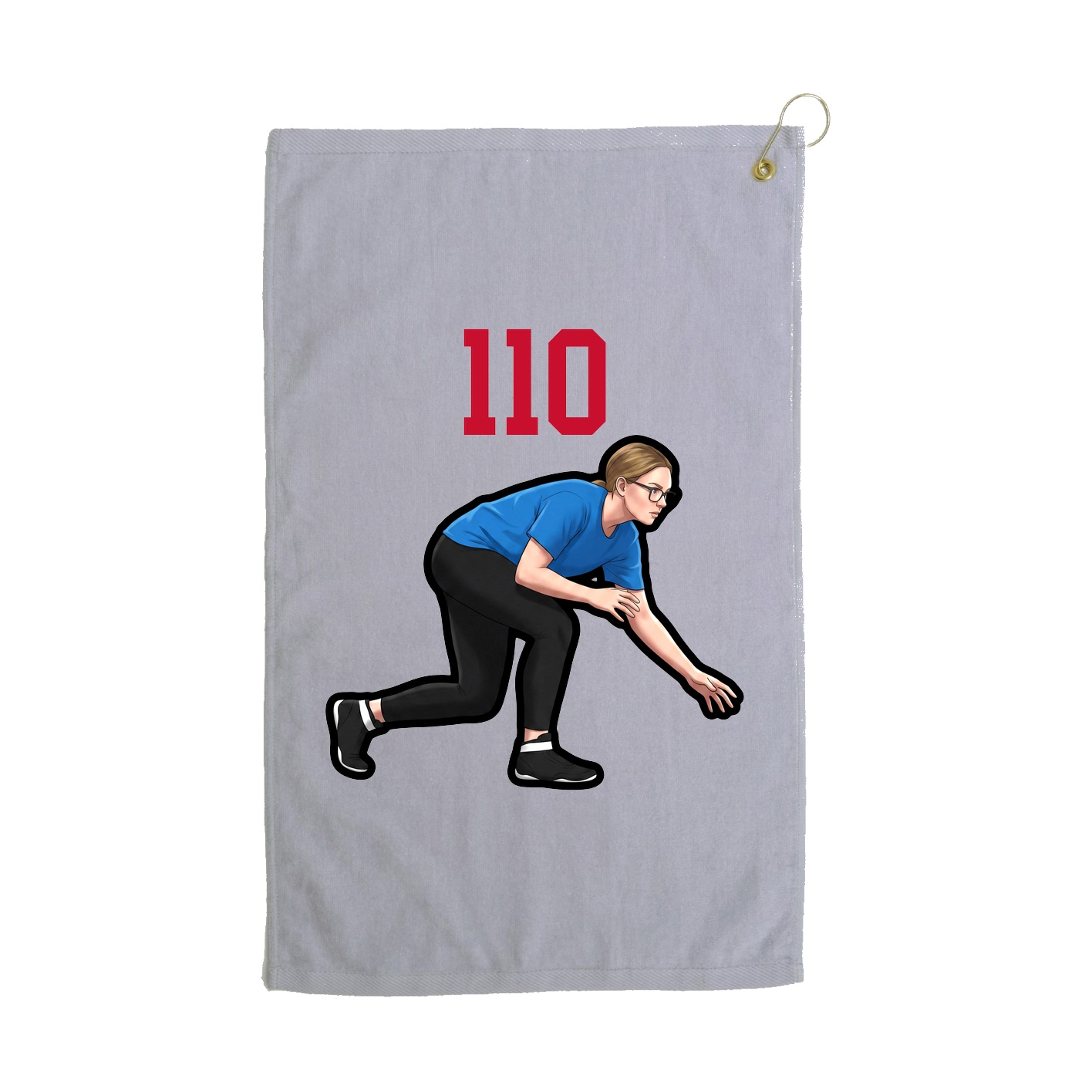 Golf Towel — Number Top in Grey
