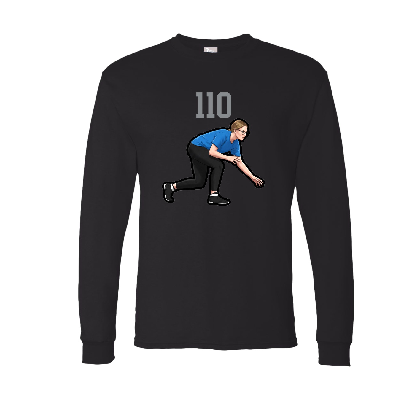 Long Sleeve Tee — Number Top in Black