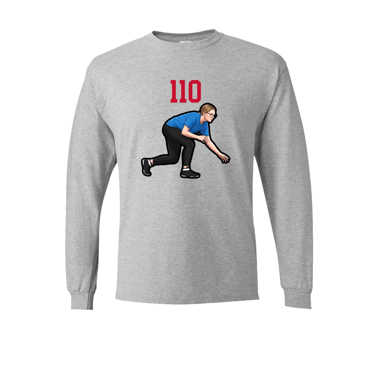 Long Sleeve Tee — Number Top in Grey